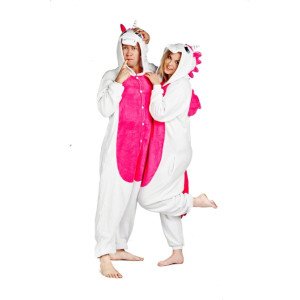 Onesie Kigurumi Baltas Vienaragis